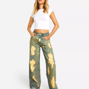 Jeans de mezclilla de cintura media de alta calidad para mujer, de pierna recta, holgados, transpirables y de color liso, a la moda - Product Image 3