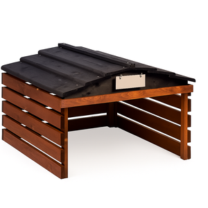 Abri de jardin portable en bois d'acacia écologique avec plaque signalétique en contreplaqué et finition huilée - Product Image 4