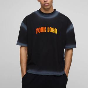 Camisetas personalizadas de corte holgado y gramaje pesado, estilo retro americano, algodón grueso, logotipo serigrafiado, ropa urbana para hombre, jersey de color sólido. - Product Image 4