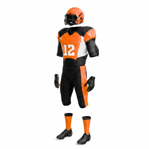 Uniforme de football américain unisexe à manches courtes imprimé 100% polyester, vêtements de sport personnalisables en gros, uniforme de football américain - Product Image 6