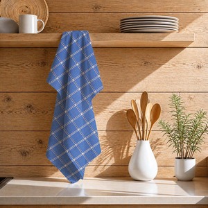 Essuie-tout de cuisine en coton teint rayé de qualité supérieure, haute absorption d'eau, pour promotion de marque - Product Image 1