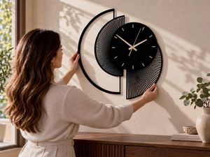 Modern Metal <b>Wall</b> <b>Clock</b> Artistic Circular Design Contemporary Decorative Timepiece Luxury Living Room Interior <b>Wall</b> <b>Decor</b> - Product Image 2