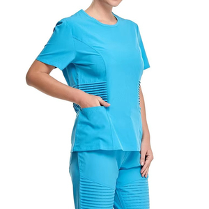 Tenue Médicale Personnalisée pour Femme – Haut Col V et Pantalon en Tissu Tricoté Coton-Polyester Respirant – Uniforme de Soins de Santé Couleurs Personnalisables - Product Image 6