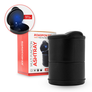 ROADPOWER (RP-ASH-10) Multifunction <b>Car</b> Ashtray With <b>LED</b> <b>Light</b> Smokeless And Odor Reducing Compatible Cup Holder - Product Image 1