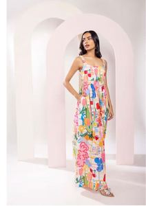 เดรสยาวแฟชั่นลำลองสำหรับวันหยุดฤดูร้อนปี 2026 ขายส่งสำหรับผู้หญิง ลายทางถักนิตติ้ง เอวธรรมชาติ ดีไซน์สวยที่สุด แบบไม่มีแขน - Product Image 3