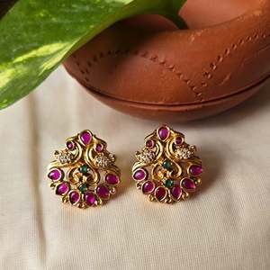 14K Gold Plated Pearl Stud Earrings for Women-Trendy Flower Geometric Heart & Butterfly Designs - Product Image 1
