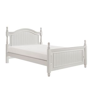 Mobili Classici Bianchi in Legno per Camera da Letto, 1 Letto Matrimoniale in Stile Tradizionale con Testiera e Pediera Uniche, Letti per Bambini - Product Image 2