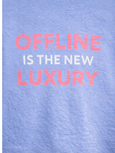 T-shirt personnalisé avec citation minimaliste, imprimé, « Offline Is The New Luxury », pour femme et unisexe, en coton, décontracté, à manches courtes, OEM ODM - Product Image 5