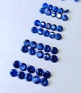 Saphir bleu naturel rond taille brillant, pierres précieuses en vrac certifiées par un tiers pour la fabrication de bijoux - Product Image 5