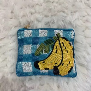 CASH MONEY Porte-monnaie pour téléphone portable, sac à clés mini, sac bandoulière pour femme, fait main, en argent, avec chaîne tressée à perles plates, style ethnique - Product Image 3