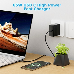 Adaptateur secteur USB C compact 65W, <span class=keywords><strong>chargeur</strong></span> mural rapide PD Type C compatible avec MacBook, <span class=keywords><strong>Dell</strong></span>, Lenovo, HP, Acer, iPhone - Product Image 6
