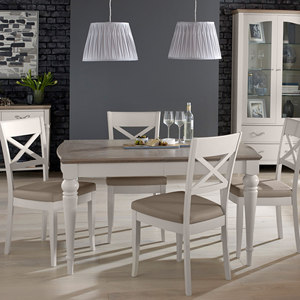 Modern 6 Piece <b>Dining</b> Room Set With Cross Back Chairs And <b>Extendable</b> <b>Wood</b> <b>Table</b> Farmhouse Design For Home Furniture - Product Image 1