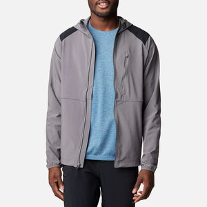 Veste softshell à capuche pour homme, en toile, légère, respirante, protection contre les intempéries, style décontracté, pour l'automne - Product Image 4