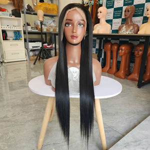 Perruque de cheveux humains lisses de 30 à 32 pouces, avec closure HD 4x4 ou 5x5, pour femmes noires, perruque frontale transparente pré-épilée - Product Image 1