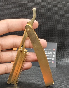 Cuchilla de Afeitar Profesional de Alta Calidad para Barbería, Directo de Fábrica, Cabezal Dorado Plegable, Hoja Única Importada - Product Image 5