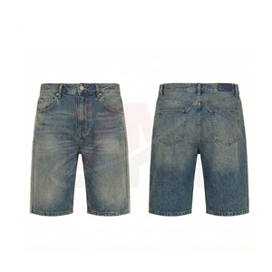 Premium Men Stone Embellished Denim Shorts Luxury Streetwear Custom OEM ODM Clothing Factory Supplier - Product Image 2