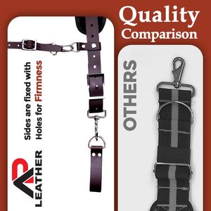 OEM Brown Heavy Duty Leather Adjustable Strap Tool Belt Suspenders Padded Back Support 4 Swivel <b>Snap</b> <b>Hooks</b> 200 lb Capacity for - Product Image 4