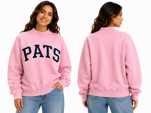 Sweat-shirt en molleton de coton personnalisé à col montant, brodé de haute qualité, coupe oversize à épaules tombantes - Product Image 2