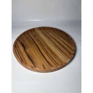 Plateau de service en bois naturel, 24 pouces, écologique, articles de hôtellerie, ustensiles de cuisine, décoration de table, forme ronde, plateau de service en bois - Product Image 3