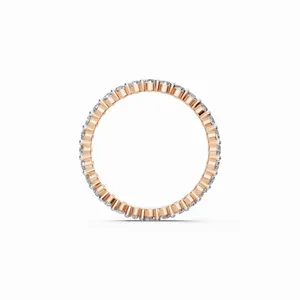 แหวนเพชรทรงกลม Eternity Band เพชรเลี้ยงในห้องปฏิบัติการ 28 เม็ด ทองคำโรสโกลด์ 10/14/18 กะรัต รับรองโดย IGI ความใส VVS หรูหราสำหรับผู้หญิง - Product Image 3