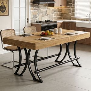 Modern Solid Rectangle <b>Dining</b> <b>Table</b> Stone Top Home Furniture for Apartment or Villa - Product Image 4