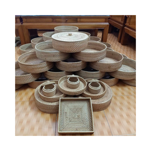 ตะกร้าหวายสานลึกสำหรับจัดเก็บอุปกรณ์ในบ้านและของตกแต่ง - Product Image 3