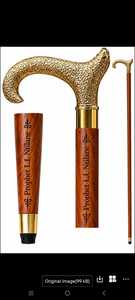 Elegant Brass <b>Walking</b> Cane with Floral Engraving Light Weight 36-Inch Outdoor Cane for Elderly People personalize option - Product Image 6