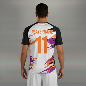 Maillot de football unisexe en polyester jacquard respirant de haute qualité, durable et écologique, à col en V, imprimé, à manches courtes - Product Image 2