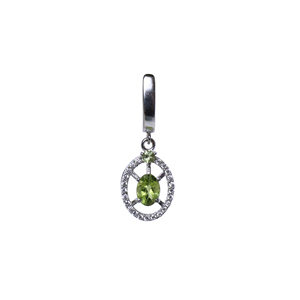 Parure de bijoux en argent 925 avec péridot pour femme, pendentif solitaire et boucles d'oreilles sertis clos, bijoux fins, vente en gros, idée cadeau - Product Image 5