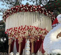 Guirlande artificielle de jasmin et de roses, faite à la main, écologique, durable, légère, pour mariage indien, événement, fête, décoration, couronnes de bienvenue
