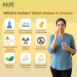 INLIFE Aceite de Semillas Negras Extra Virgen Prensado en Frío (480 mg) Aceite de Orégano (20 mg) Cápsulas Vegetales Líquidas 60 Unidades Vitaminas - Product Image 3