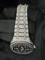 Montre mécanique Hip Hop de haute qualité, couleur or rose, entièrement sertie de diamants Moissanite VVS, style Hip Hop Bling