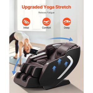 Poltrona Massaggiante 4D a Gravità Zero con Tracciato SL, Yoga Stretch, Controllo Vocale AI, Riscaldamento, Rullo per Piedi, Gambe Retrattili in Materiale PU - Product Image 4