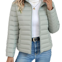 Chaqueta Corta de Invierno con Cuello Alto, Cálida, Ligera, Portátil, Resistente al Viento, para Uso Diario, Casual y Versátil