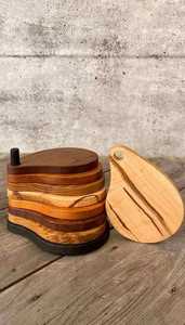 Wholesale Personalized Kitchen Square and <b>Round</b> Mango Wood Coasters Walnut Cup <b>Mat</b> Wooden Drink Coaster From India - Product Image 4