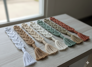 Organic Cotton/Modal Geometric Woven <b>Curtain</b> Tie with Eco-Friendly Fabric for Home & Office Use - Product Image 2