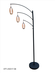Modern Floor Lamp Three Black Metal Shades Metal Base Adjustable Height LED <b>Light</b> Source E27 <b>Socket</b> 3000K Warm White Minimalist - Product Image 1