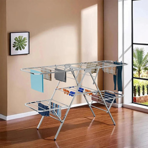 Séchoir à linge pliable multifonctionnel pour vêtements, organisateur de buanderie, support de rangement domestique peu encombrant - Product Image 1