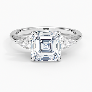 Anillo BOJ 077 con Corte Asscher, Plata 925, Halo de Diamantes, Anillo Solitario con Piedra de 2ct, Color D, VVS1, Moissanita, Certificado GRA, Precio Bajo - Product Image 1