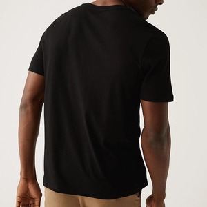 Camiseta Negra de Manga Corta para Hombre, Algodón, Corte Regular, Cuello Redondo, Informal, Color Sólido - Product Image 2