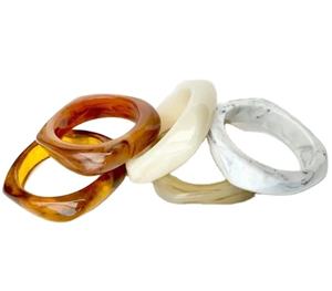 Venta al por mayor barato Vintage en forma de resina artesanía único abstracto textura brazalete accesorios para joyería al por mayor único Vintage - Product Image 3