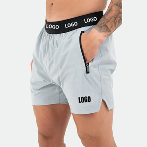Shorts de sport pour hommes grande taille, vierges, personnalisables avec logo, entrejambe de 5 pouces, fente latérale, double couche - Product Image 3