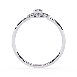 Bague de fiançailles en platine avec diamant rond et serti halo, bijou classique pour femme, diamant naturel certifié GIA - Product Image 4