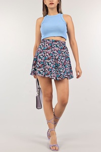 Falda de mujer Nuevo Mejor diseño falda de mujer estampado de estilo solar Faldas de cintura alta de mujer baratas en colores sólidos - Product Image 3