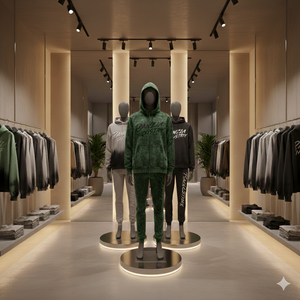 Conjunto de Sudadera con Capucha y Pantalones Deportivos Ranzia Signature Plus Size, Ecológico, Bordado con Pedrería, con Cierre Completo, para Hombre, Estilo Desgastado - Product Image 6