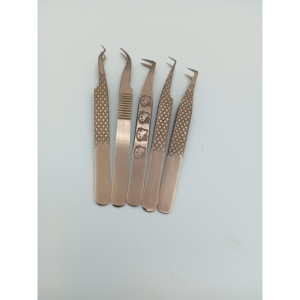 Pince à cils en acier inoxydable à pointe en fibre, courbée et fine, pour extensions de cils, volume, 62 personnalisations gratuites - Product Image 1