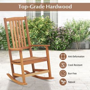 Ergonomic High Back Patio Rocking <b>Chair</b> Smooth Rocking Base <b>Outdoor</b> <b>Rocker</b> - Product Image 3