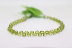 Cuentas de Peridoto Facetadas en Forma de Cebolla al por Mayor, 5-6 mm, Hilos de Cuentas de Peridoto de 8 Pulgadas para la Fabricación de Joyas - Product Image 4