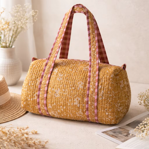 Bolsa de Viaje Unisex con Estampado de Rayas Pequeñas, Bolsa de Lona Acolchada de Algodón, Cierre de Cremallera, Asas Dobles, Ligera, 20-35L, Bolsa de Gimnasio para Fin de Semana - Product Image 1