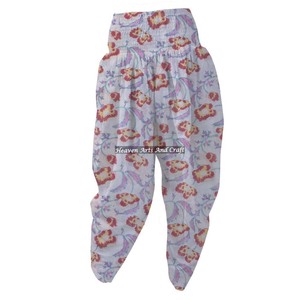 Indian Women's Organic Cotton Yoga Patiala Pants Quick Dry Harem <b>Genie</b> Aladdin Block Printed <b>Trousers</b> For Summer - Product Image 6